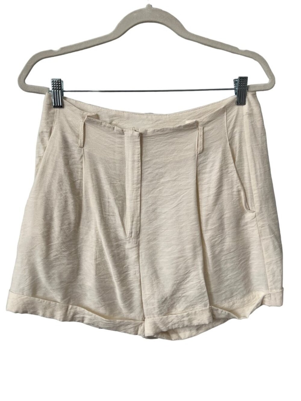 Mystree Shorts Size Medium Cuffed Pleated Rayon Blend Lined Summer Beach Minimal